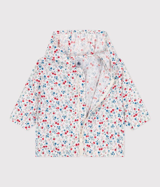 Baby-Windjacke mit UV-Schutz aus Polyester mit Blumenmuster weiss MARSHMALLOW/weiss MULTICO