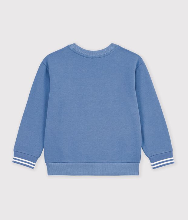 Kinder-Sweatshirt aus einfarbiger Baumwolle blau