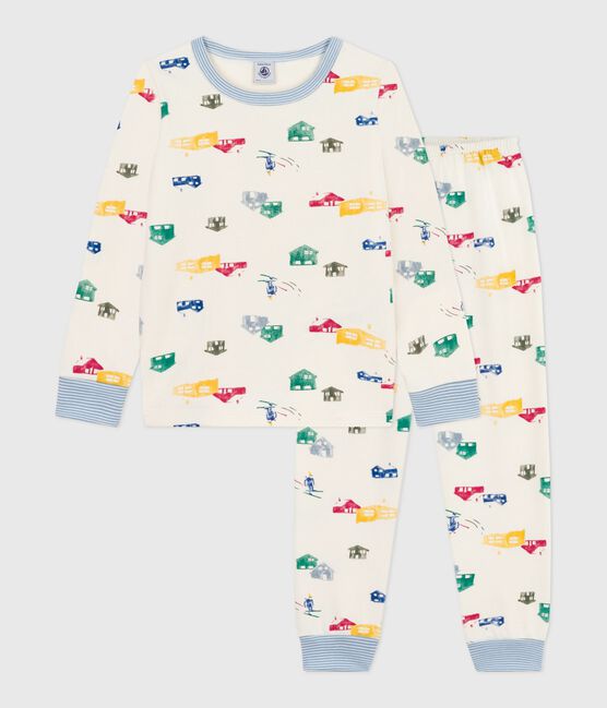 Kinder-Pyjama aus Molton mit Chalet-Motiven MILK/ MULTICO