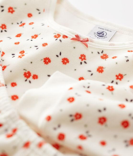 Kinderpyjama aus Nicki mit Blumenmotiv für  Mädchen weiss MARSHMALLOW/weiss MULTICO