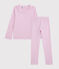 Kinderpyjama aus Baumwolle/Lyocell mit Streifen für Mädchen rosa BOHEME/weiss MARSHMALLOW