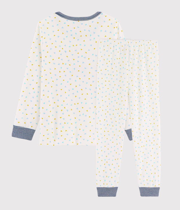 Kinderpyjama aus Rippstrick mit Tigermotiv weiss/vielfarbig