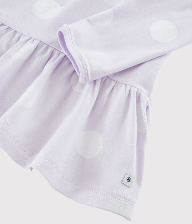 Gepunktetes Nachthemd f&uuml;r M&auml;dchen violett/weiss