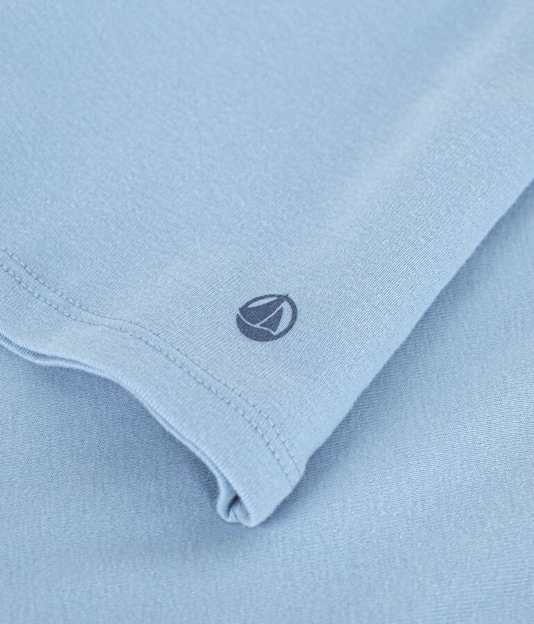 Kurz&auml;rmeliges Damen T-Shirt aus einfarbiger Baumwolle blau