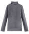 Klassischer gestreifter Damen-Unterziehpullover blau SMOKING/beige COQUILLE