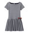 Mädchen-Kleid mit Milleraies-Ringelmuster blau SMOKING/weiss LAIT