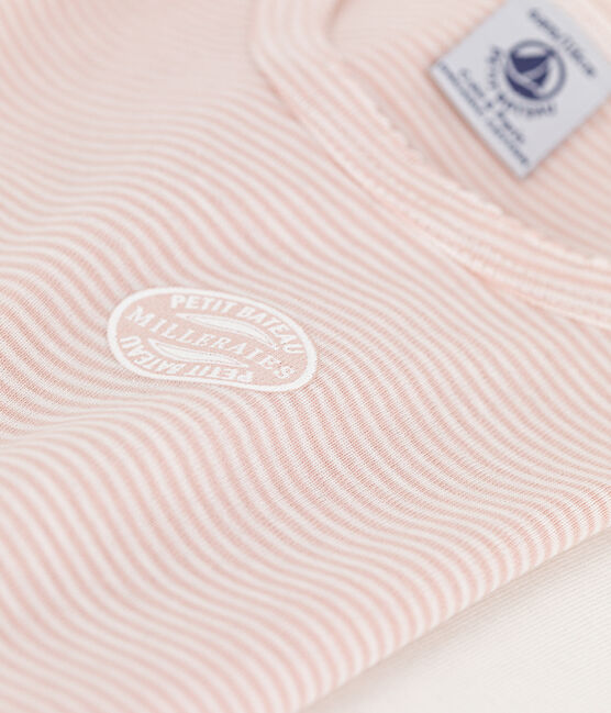 2er-Set kurzärmelige T-Shirts aus Rippstrick mit Ringelstreifen für Mädchen variante 1