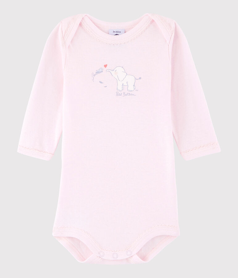 Lang&auml;rmeliger Baby-Body M&auml;dchen rosa Vienne