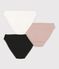 3er-Set Damen-Slips aus einfarbigem Baumwoll-Elastan variante 1