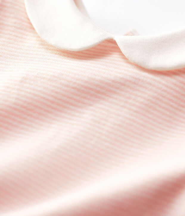 Baby-Body aus Baumwolle. rosa/weiss
