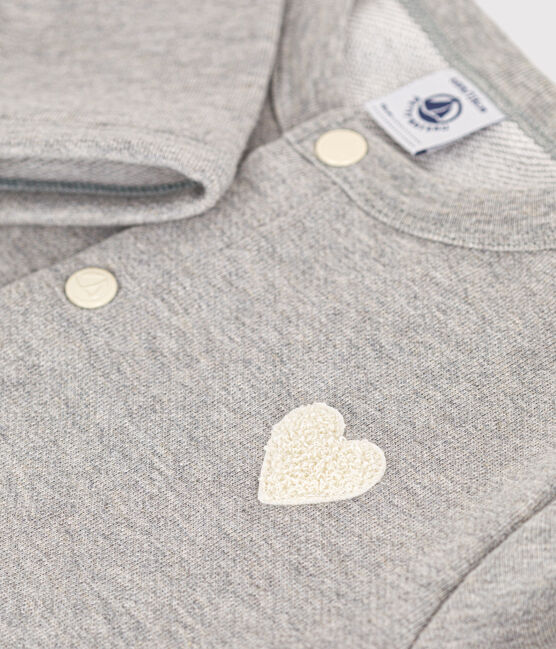 Kinder-Cardigan aus Molton für Mädchen grau CHATON CHINE