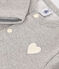 Kinder-Cardigan aus Molton für Mädchen grau CHATON CHINE