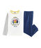 Samt-Pyjama für kleine Jungen blau MEDIEVAL/grau POUSSIERE/ MULTICO