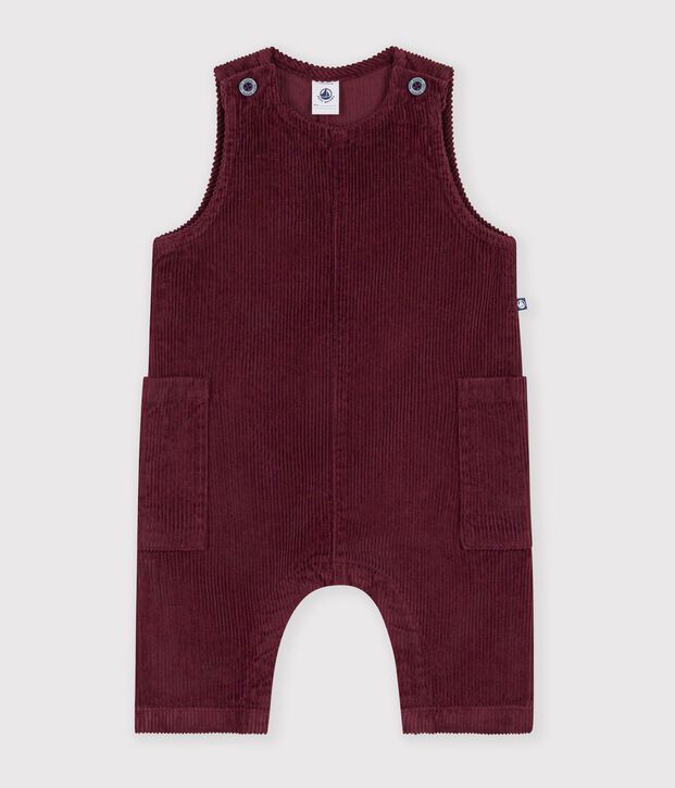 Langer Baby-Overall aus einfarbigem Nicki TRUFFE