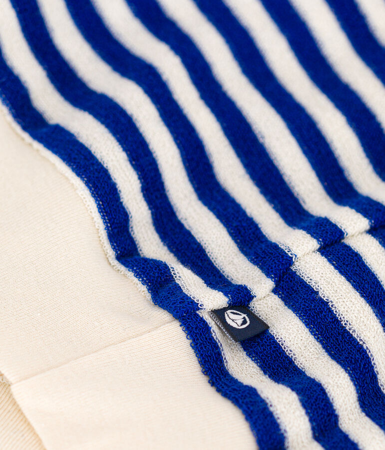 Baby-Sweatshirt aus Frottee blau/naturfarben