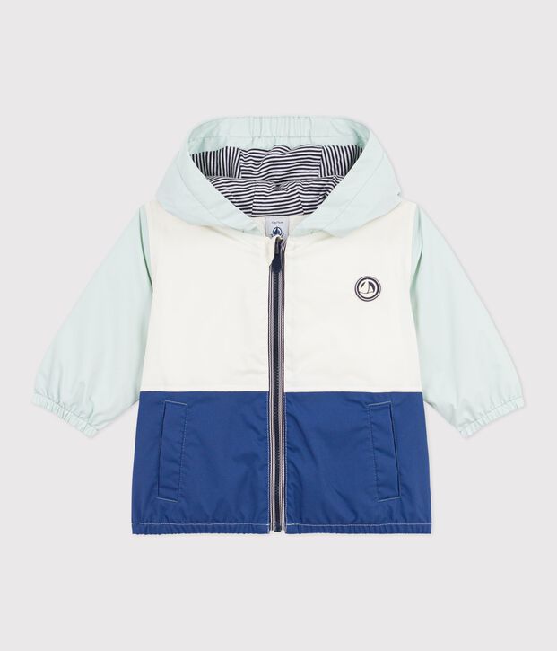 Baby-Windjacke mit Colorblock und Ringelstreifen-Futter blau/vielfarbig