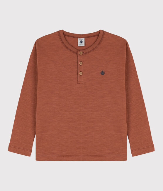 Langärmeliges Kinder-T-Shirt aus Baumwolle für Jungen braun CINA