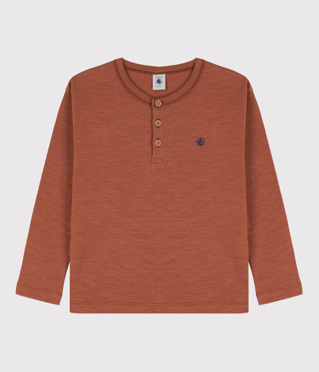 Lang&auml;rmeliges Kinder-T-Shirt aus Baumwolle f&uuml;r Jungen braun