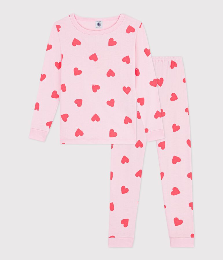 Eng anliegender Kinder-Pyjama aus Baumwolle mit Herzmotiv MARQUISE/ PEACHY
