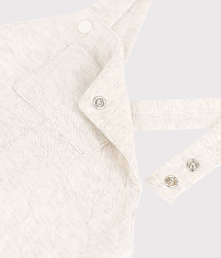 Lange Baby-Latzhose aus gestepptem Doppeljersey beige