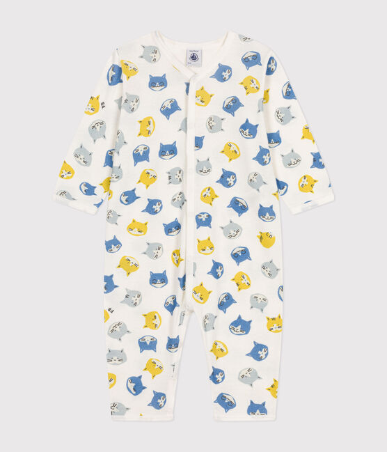 Baby-Strampler ohne Füße aus Baumwolle weiss MARSHMALLOW/weiss MULTICO