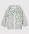 Gemusterte Baby-Windjacke Unisex weiss MARSHMALLOW/blau BRUT/ MULTICO
