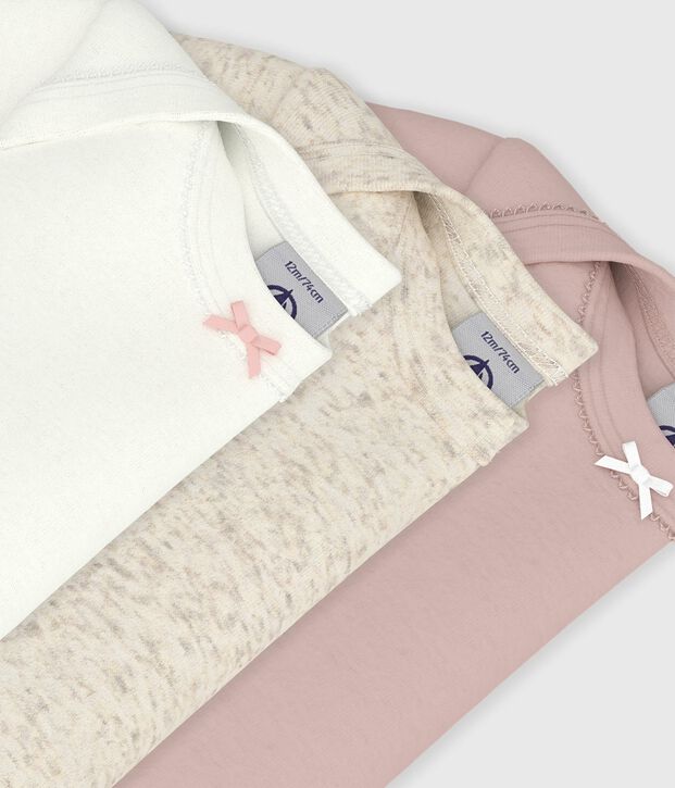 3er-Set aus einfarbigen, kurz&auml;rmeligen Bodys aus Baumwolle f&uuml;r Babys vielfarbig