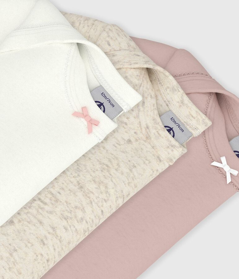 3er-Set aus einfarbigen, kurz&auml;rmeligen Bodys aus Baumwolle f&uuml;r Babys vielfarbig