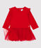 Baby-Kleid aus Molton und Tüll rot TERKUIT