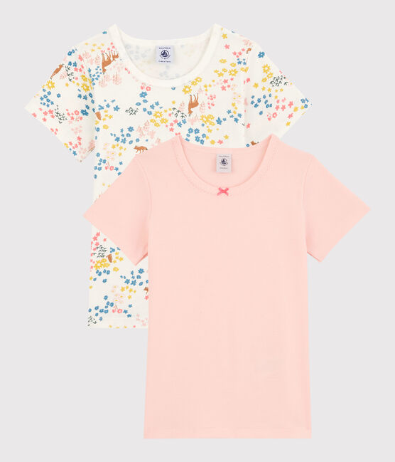 2er-Set kurzärmeligen T-Shirts aus Bio-Baumwolle für Mädchen variante 1
