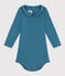 Langärmeliger Baby-Body aus Baumwolle mit Bubikragen blau POLOCHON