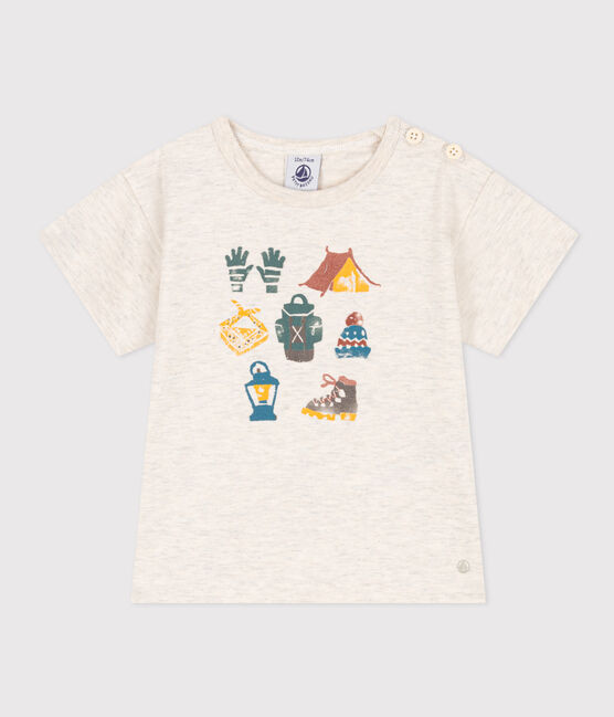 Kurzärmeliges Baby-T-Shirt aus Jersey beige MONTELIMAR CHINE