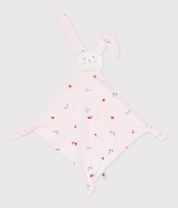 Baby-Kuscheltier aus Baumwolle mit Blumenmotiv rosa/vielfarbig