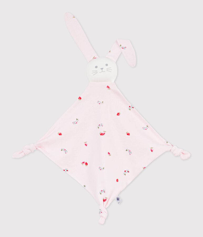 Baby-Kuscheltier aus Baumwolle mit Blumenmotiv rosa/vielfarbig