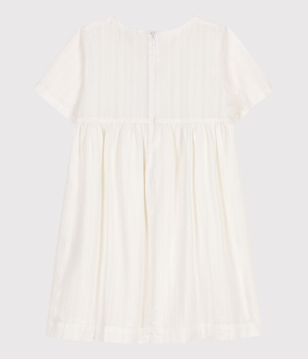 Kurz&auml;rmeliges Kinder-Kleid aus Baumwolle weiss