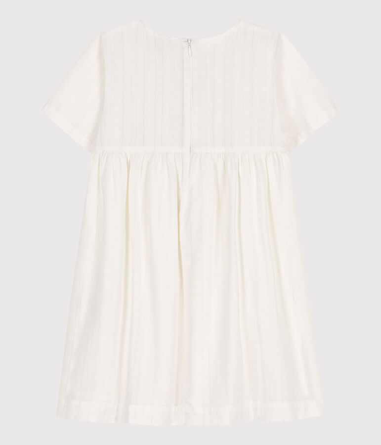 Kurz&auml;rmeliges Kinder-Kleid aus Baumwolle weiss