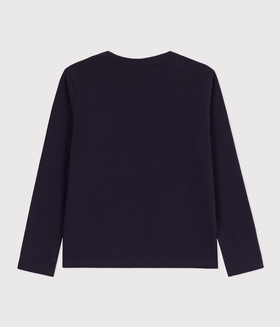 Langärmeliges Kinder-T-Shirt für Jungen blau SMOKING