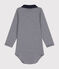 Langärmeliger Baby-Body aus Baumwolle mit Kragen blau SMOKING/weiss MARSHMALLOW