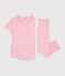 Kurz&auml;rmeliger Kinder-Pyjama mit langen Beinen aus bedruckter Baumwolle rosa/vielfarbig
