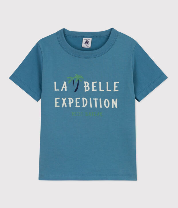Kurz&auml;rmeliges Kinder-T-Shirt aus Baumwolle f&uuml;r Jungen blau