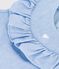 &Auml;rmellose Baby-Bluse aus besticktem Chambray-Baumwollstoff blau