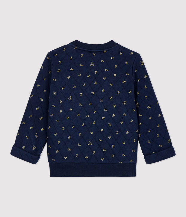 Gestepptes Baby-Sweatshirt. blau/beige