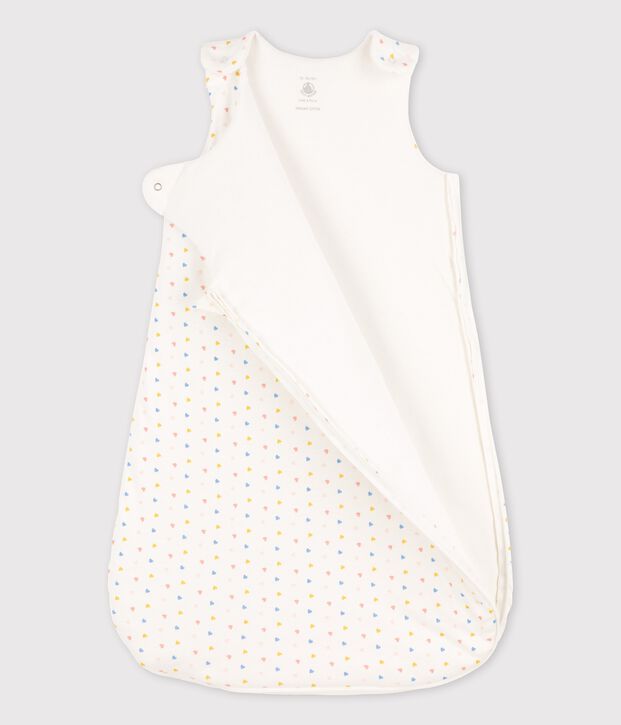 Babyschlafsack aus Bio-Baumwolle weiss/vielfarbig