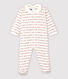 Baby-Strampler aus Jacquard mit Petit Bateau-Motiv "je t'aime" für Mädchen