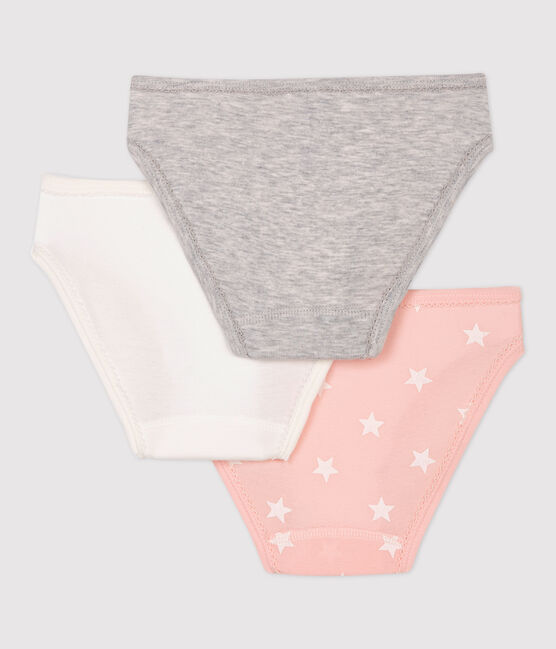 3er-Set Slips aus Baumwolle und Elastan mit Blumenmuster für Mädchen variante 1