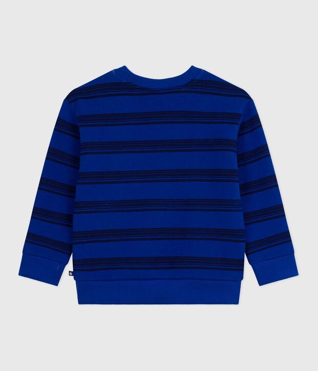 Kinder-Sweatshirt aus Baumwolle mit Streifen blau/blau