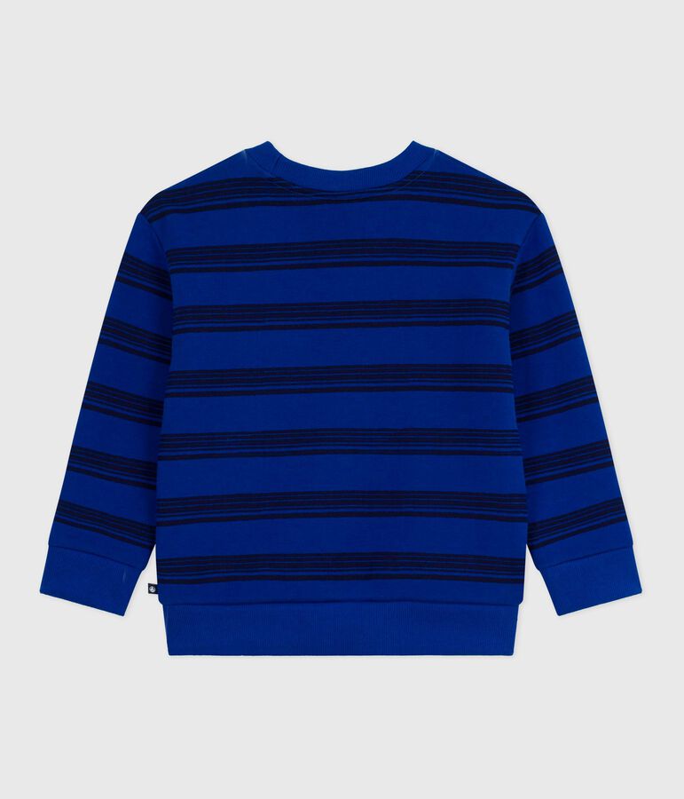 Kinder-Sweatshirt aus Baumwolle mit Streifen blau/blau