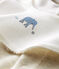 Baby-strampler und latz unisex aus baumwoll-samt beige MONTELIMAR CHINE
