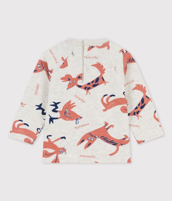 Baby-Sweatshirt aus Molton mit Tierprint beige MONTELIMAR/weiss MULTICO