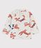 Baby-Sweatshirt aus Molton mit Tierprint beige MONTELIMAR/weiss MULTICO